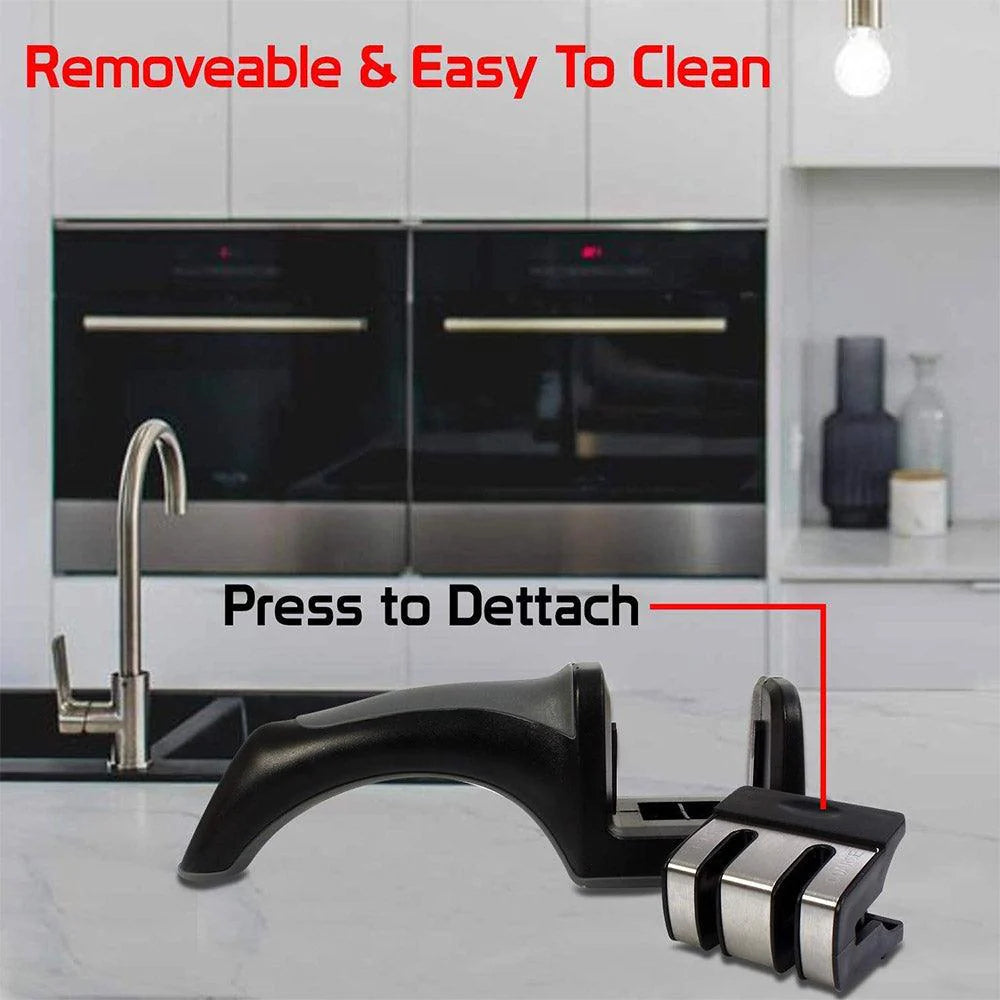 Kitchen Knife Sharpener Adjustable 4 in 1 Manual Knives and Scissor Sharpener Professional Blade Sharpening Tool Sharpener Stone multi-function knife sharpener, compact knife sharpener, durable and universal blade sharpener, (No Color Choice)