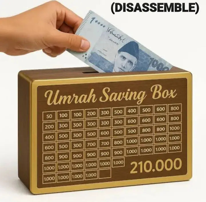 Umrah Saving Box - Wooden Islamic Money Saving Box My Store