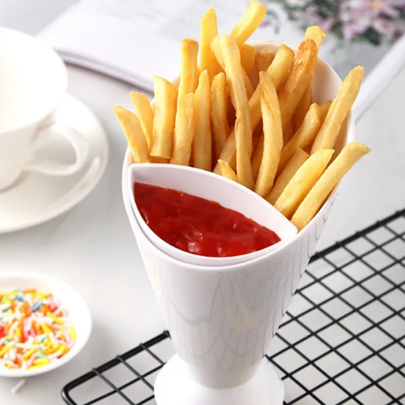 Fries & Dips Cup Holder – Snack Cup with Sauce Compartment | THE URBAN MART
