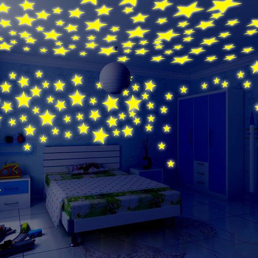 Glow In The Dark Plastic Stars 100 Pcs My Store