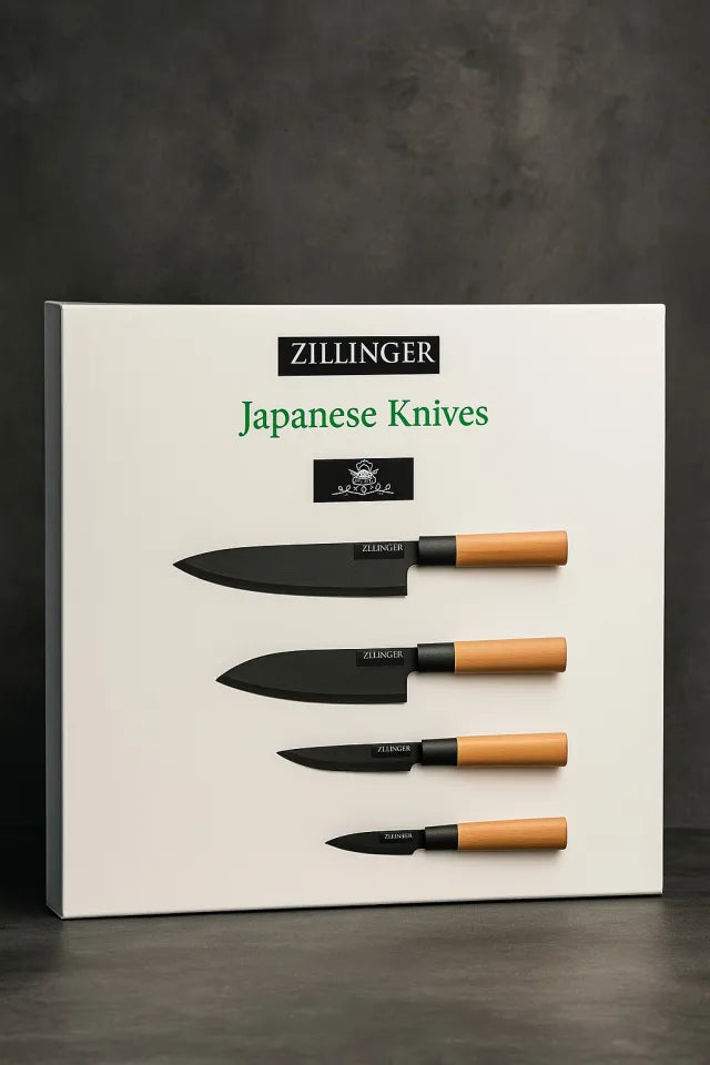 4-Pcs Japanese Knife Set – Ultra Sharp Stainless Steel Chef Knives | THE URBAN MART