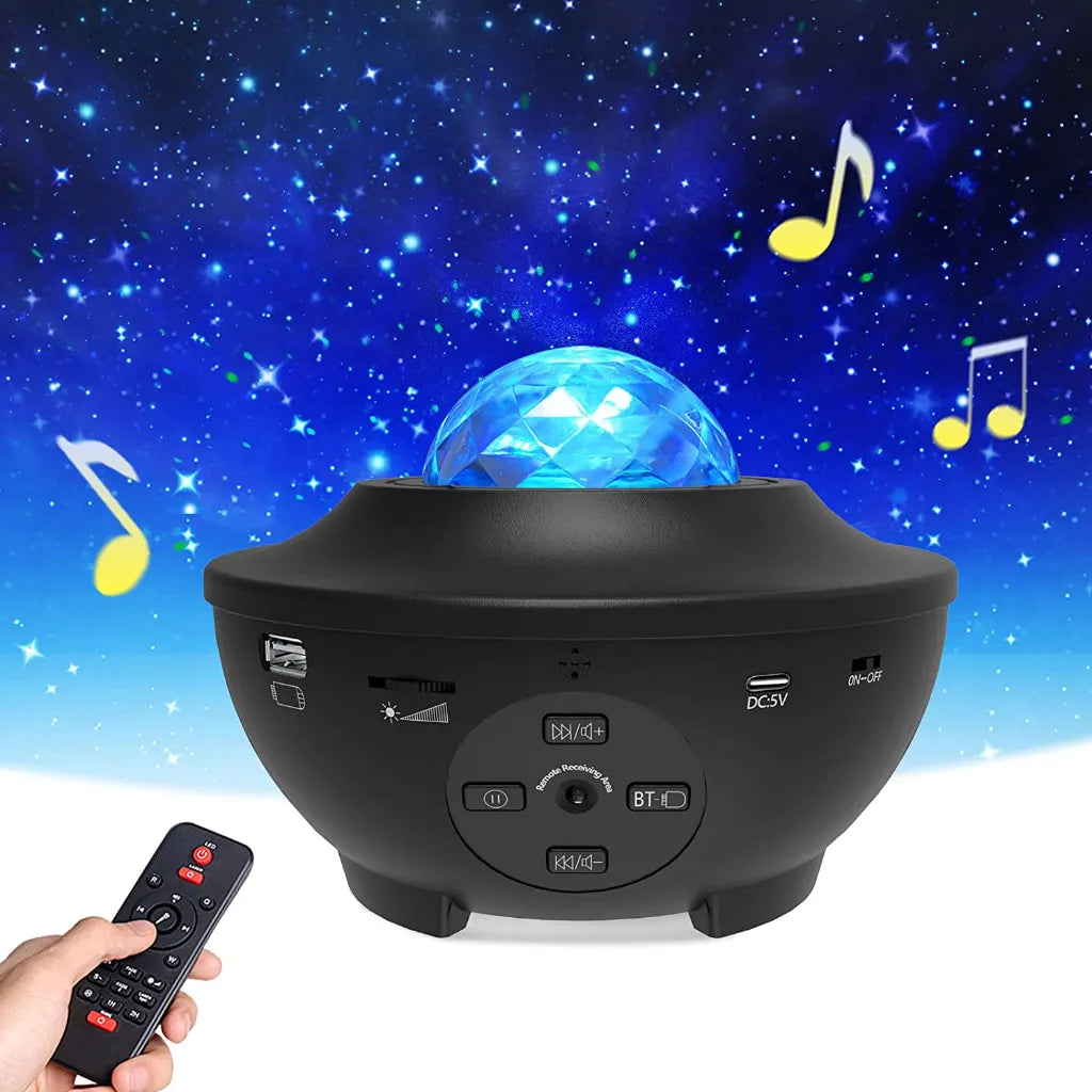 Galaxy Projector Night Light Table Lamp With Speaker TheUrbanMart