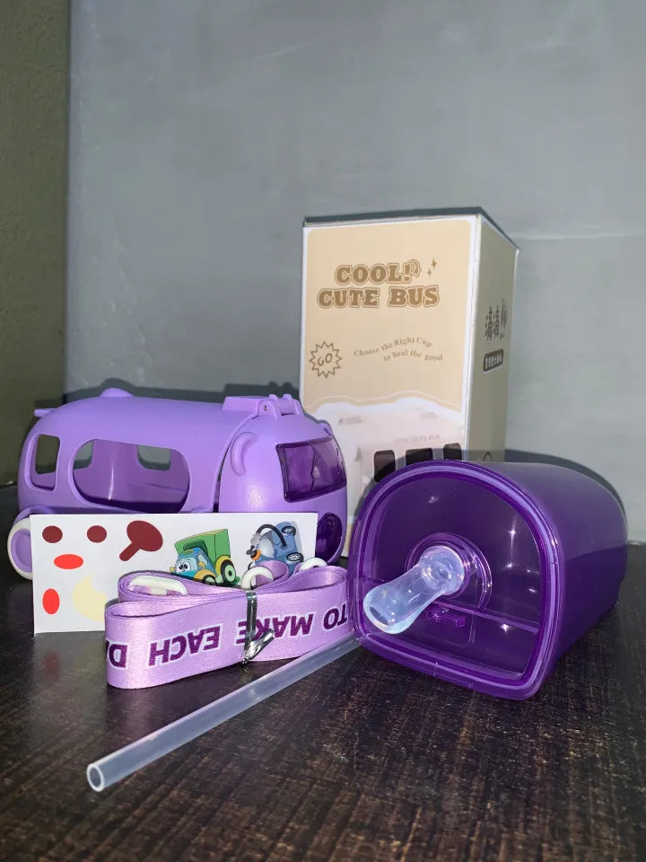 Bus Water Bottle – Cute & Durable Kids Bottle with Strap | THE URBAN MART