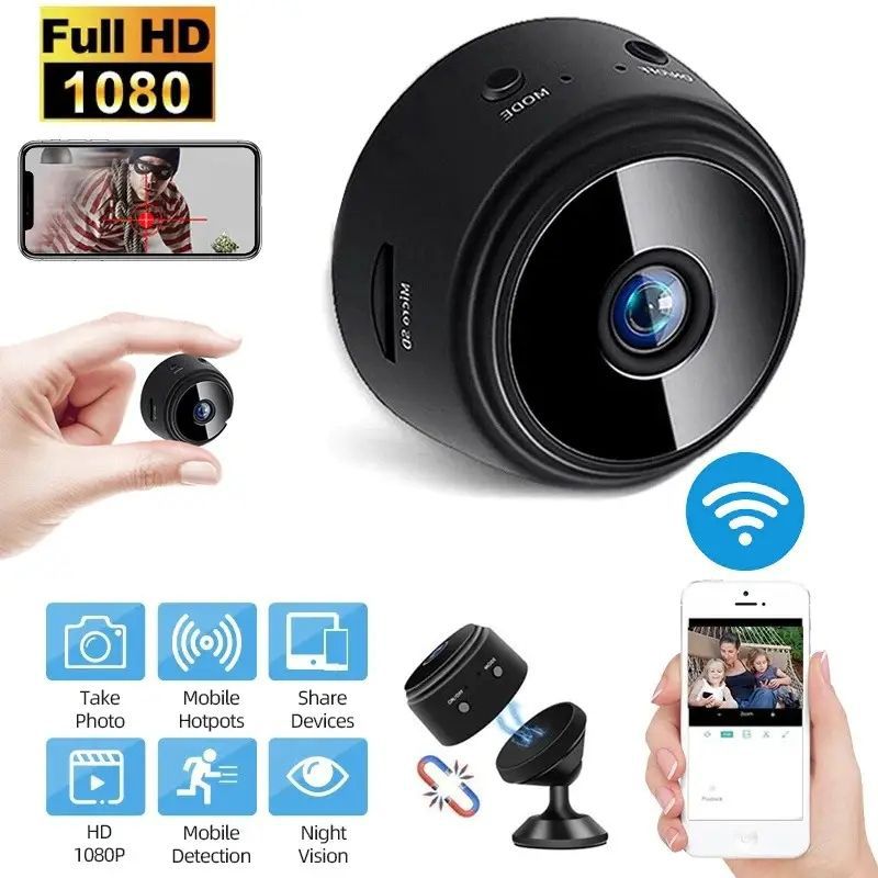 WiFi Mini Camera HD 1080p 2 Mega pixel Camera Lens Upto 128 GB Memory card TheUrbanMart