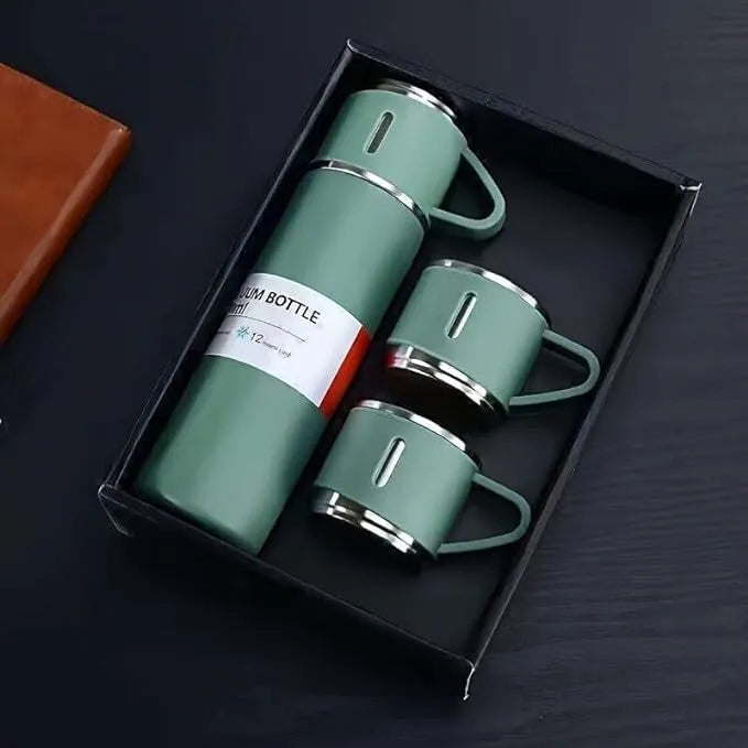 Vacuum Flask Set – Stainless Steel Hot & Cold Insulated Thermos Bottles for Travel & Daily Use