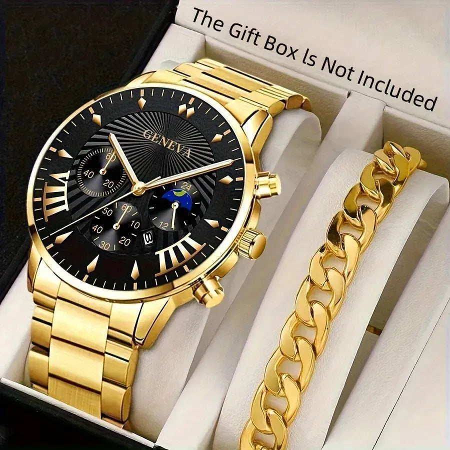 Pack of 2 Fashion Mens Stainless Steel Watches Wristwatch My Store