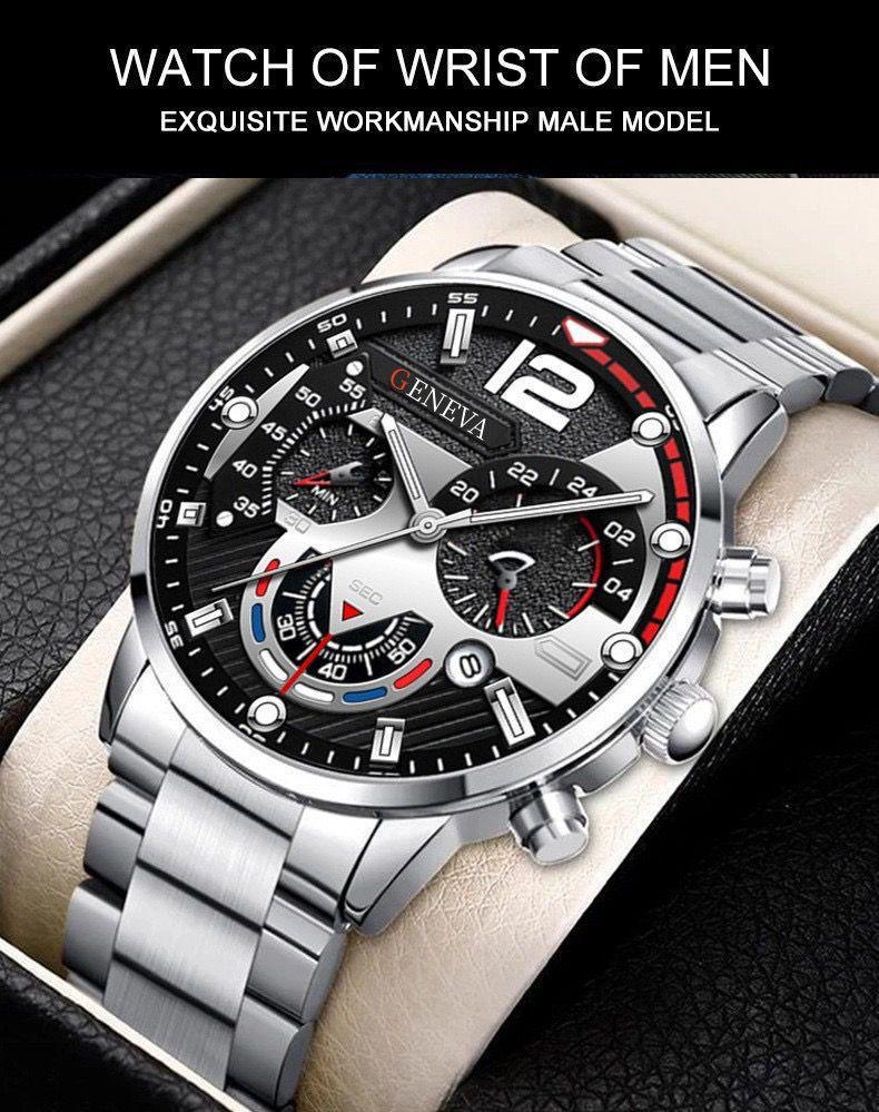 Quartz Stainless Steel Chrono Waterproof Casual Watch for Men TheUrbanMart