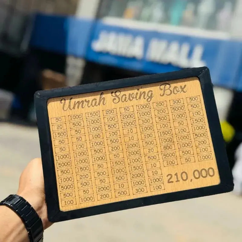 Umrah Saving Box - Wooden Islamic Money Saving Box My Store