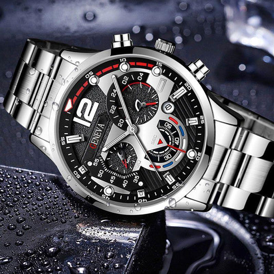 Quartz Stainless Steel Chrono Waterproof Casual Watch for Men TheUrbanMart