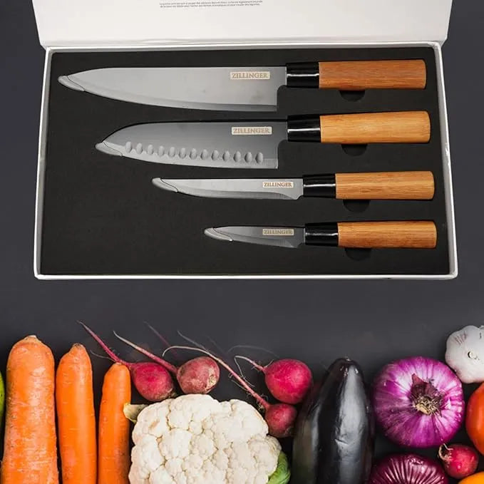 4-Pcs Japanese Knife Set – Ultra Sharp Stainless Steel Chef Knives | THE URBAN MART