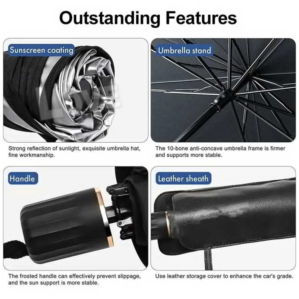 Car Umbrella Sun Shade Cover for Windshield UV Reflecting Foldable Front Car Sunshade Umbrella TheUrbanMart