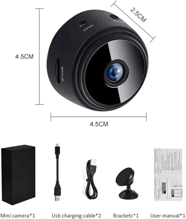 WiFi Mini Camera HD 1080p 2 Mega pixel Camera Lens Upto 128 GB Memory card TheUrbanMart