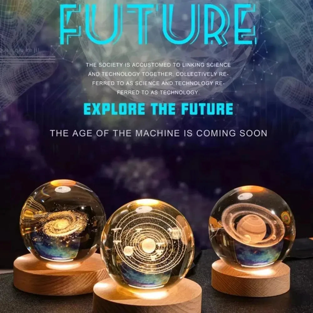 3D Crystal Ball – Elegant LED Display Sphere for Home & Gifts