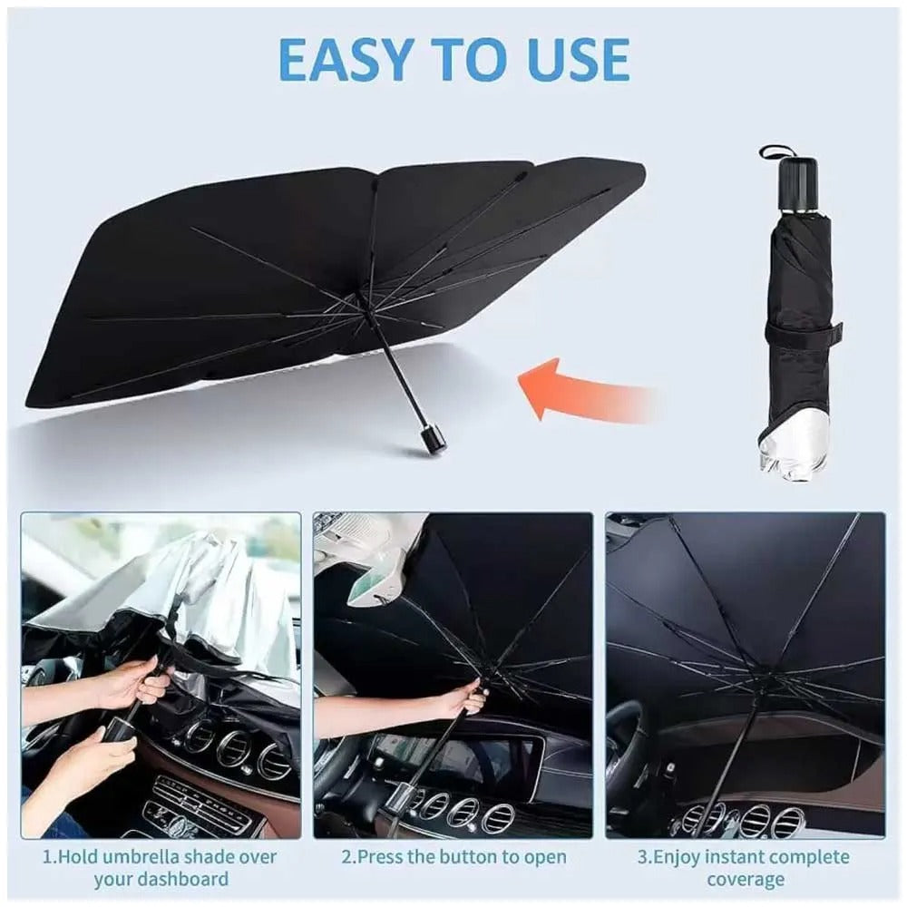 Car Umbrella Sun Shade Cover for Windshield UV Reflecting Foldable Front Car Sunshade Umbrella TheUrbanMart