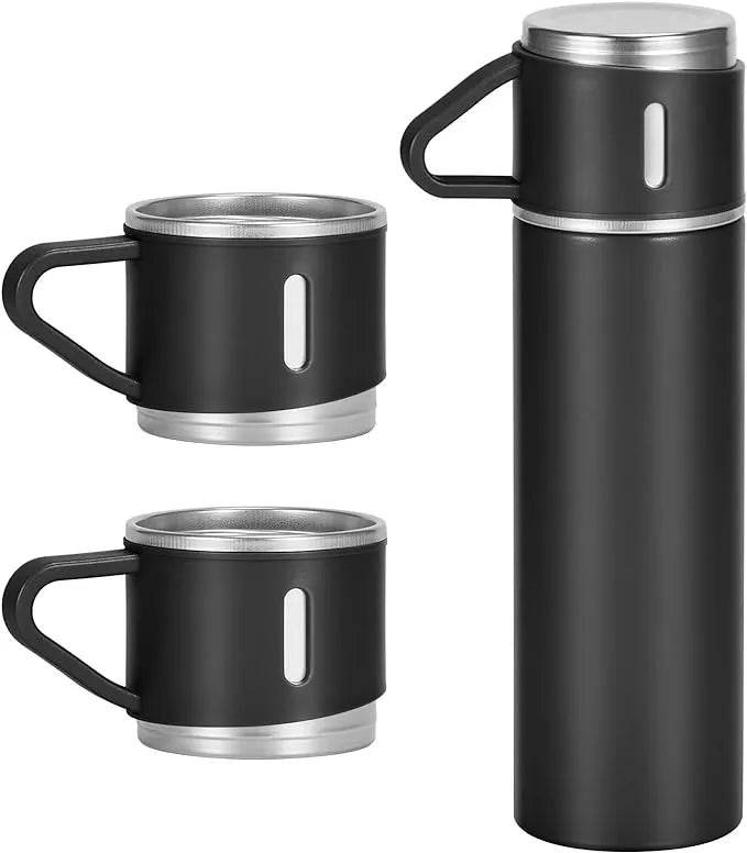 Vacuum Flask Set – Stainless Steel Hot & Cold Insulated Thermos Bottles for Travel & Daily Use