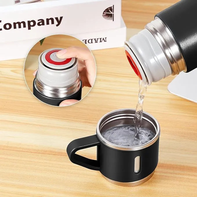 Vacuum Flask Set – Stainless Steel Hot & Cold Insulated Thermos Bottles for Travel & Daily Use