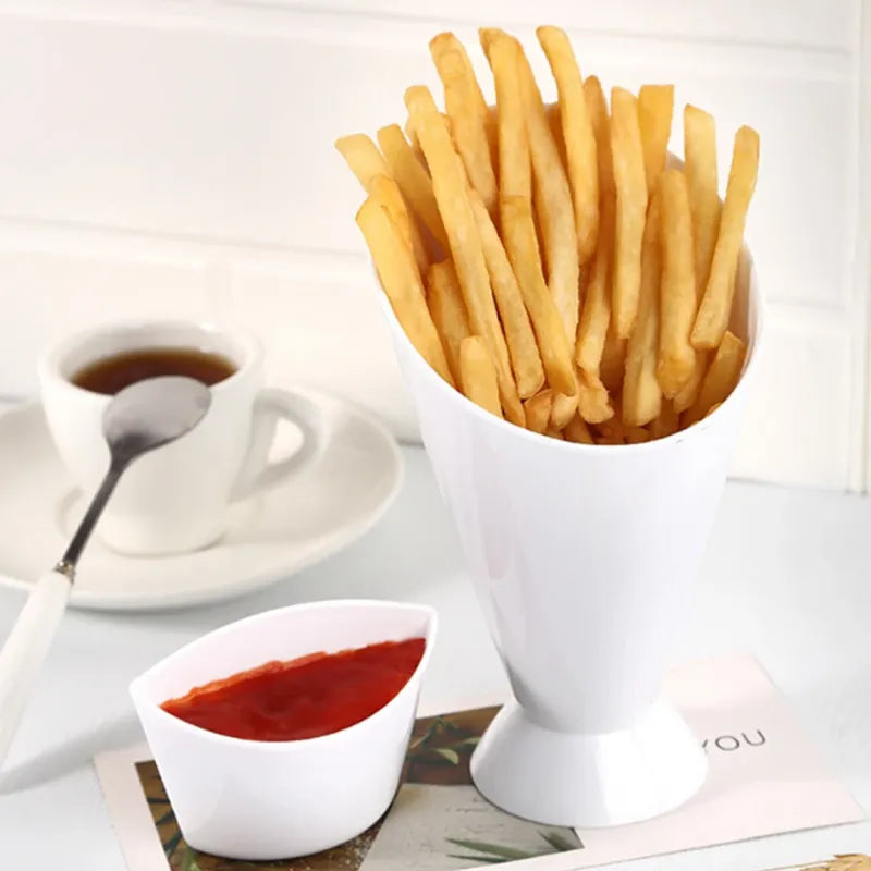 Fries & Dips Cup Holder – Snack Cup with Sauce Compartment | THE URBAN MART
