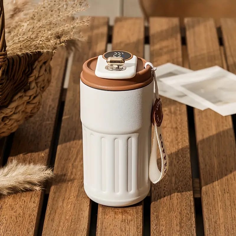 Travel Coffee Mug | Led Temperature Display Coffee Mug Hot & Cold Insulated Coffee Thermos Cup Vacuum Flask Insulation upto 8 hours | Stainless Steel Coffee Mug
