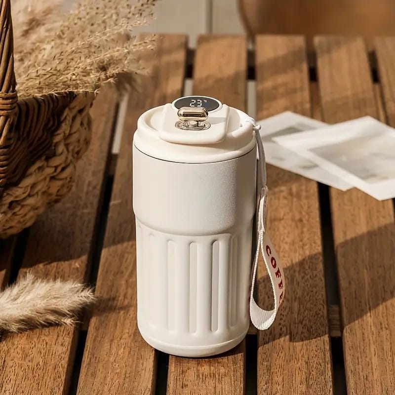 Travel Coffee Mug | Led Temperature Display Coffee Mug Hot & Cold Insulated Coffee Thermos Cup Vacuum Flask Insulation upto 8 hours | Stainless Steel Coffee Mug