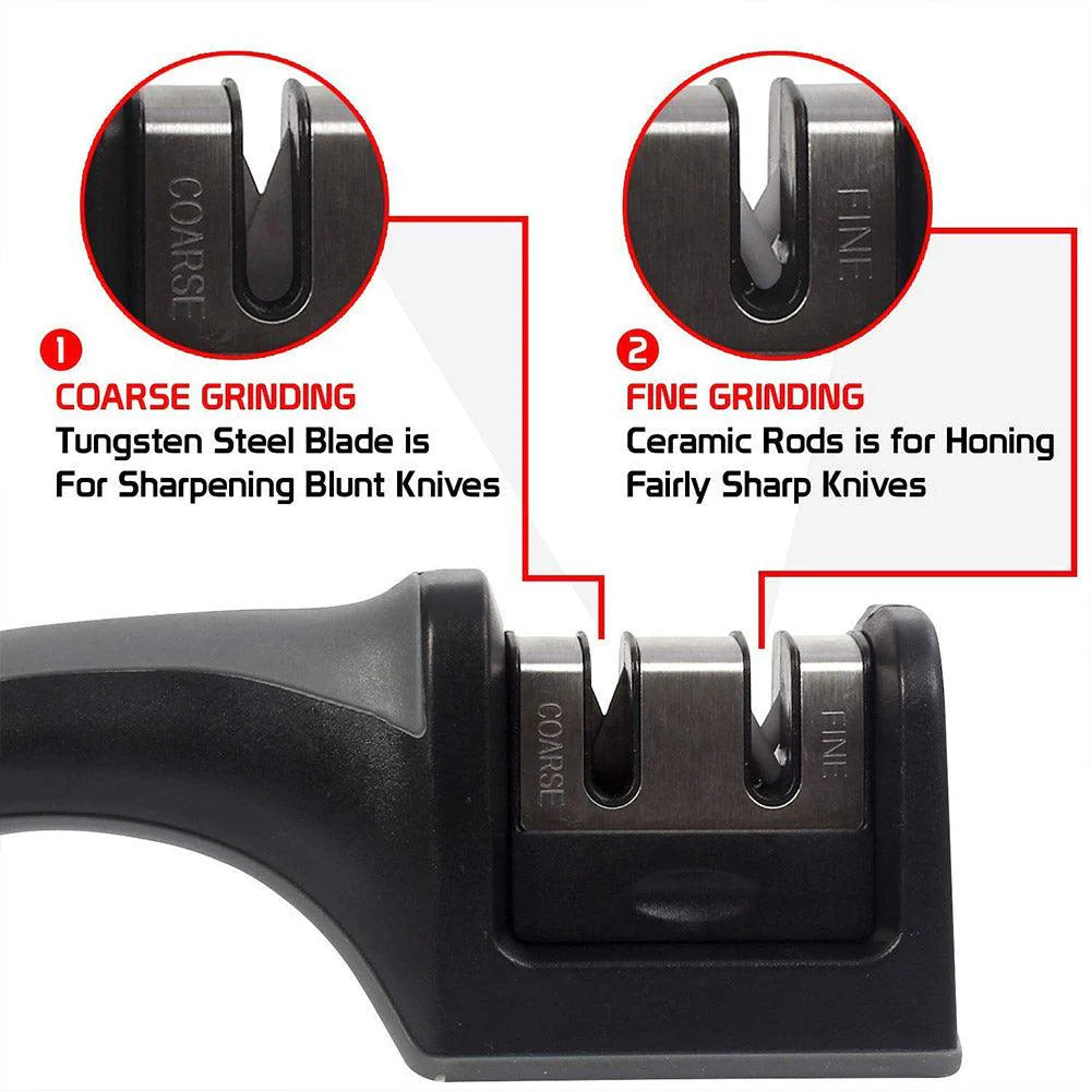 Kitchen Knife Sharpener Adjustable 4 in 1 Manual Knives and Scissor Sharpener Professional Blade Sharpening Tool Sharpener Stone multi-function knife sharpener, compact knife sharpener, durable and universal blade sharpener, (No Color Choice)