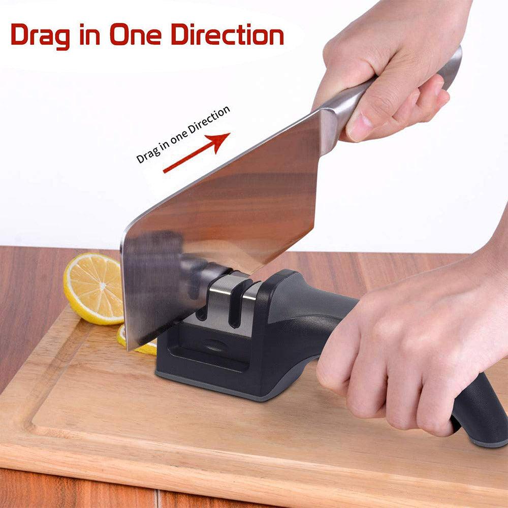 Kitchen Knife Sharpener Adjustable 4 in 1 Manual Knives and Scissor Sharpener Professional Blade Sharpening Tool Sharpener Stone multi-function knife sharpener, compact knife sharpener, durable and universal blade sharpener, (No Color Choice)